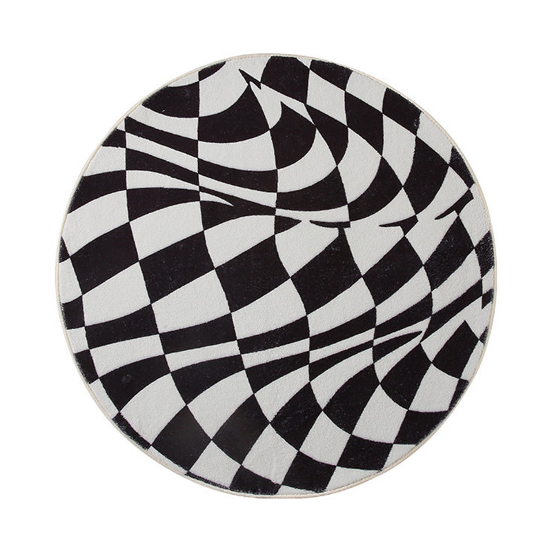 Sapphire Modern Rug Polyester Abstract Grid Rug Washable Rug for Drawing Room