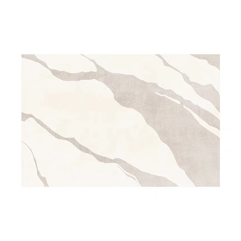 White Color Block Rug Polyester Modern Rug Stain Resistant Rug for Drawing Room