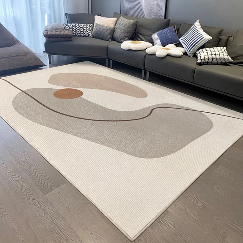 Dark Brown Modern Rug Polyester Color Lump Rug Non-Slip Rug for Living Room