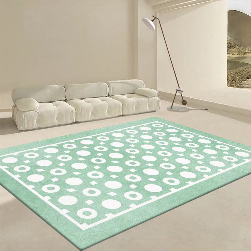 Apricot Curve Rug Polyester Simple Rug Non-Slip Backing Rug for Drawing Room