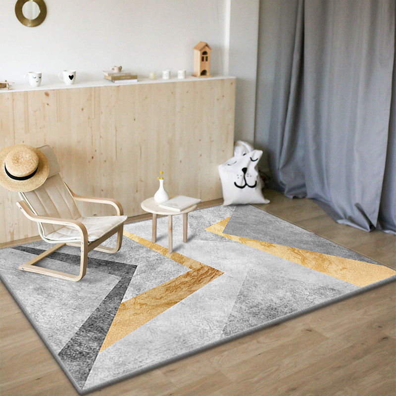 Black Modern Rug Polyester Zebra Rug Non-Slip Backing Rug for Drawing Room