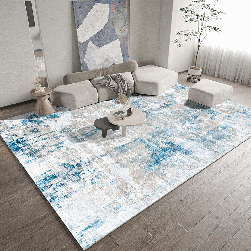Grauer Modern Teppich Polyester Industrialteppich Nicht-Rutsch-Backing Teppich für Salon Room