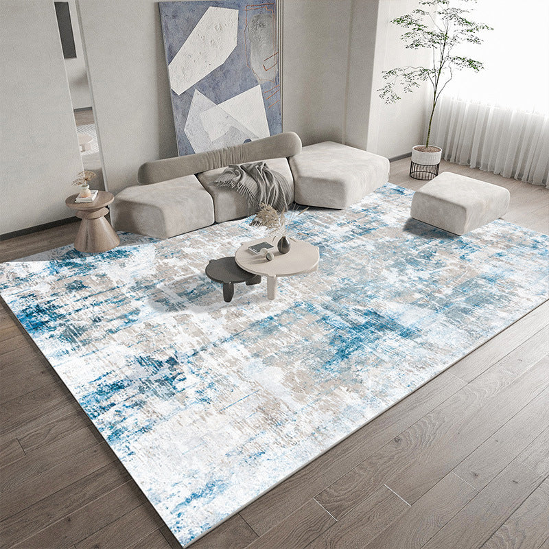 Gray Modern Rug Polyester Industrial Rug Non-Slip Backing Rug for Drawing Room