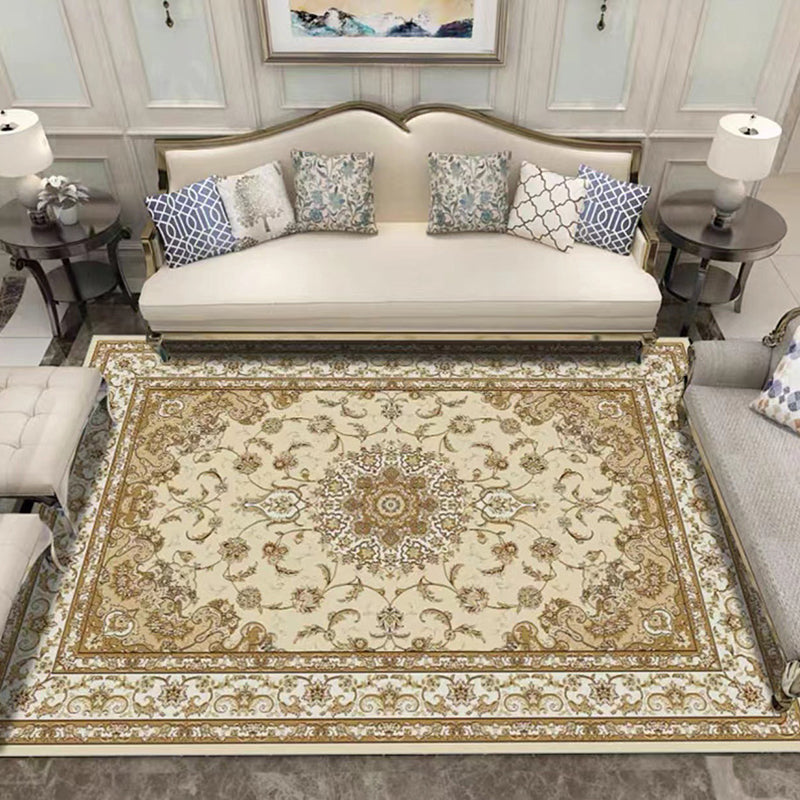 Navy Bohemian Carpet Polyester Graphic Carpet Washable Carpet for Living Room