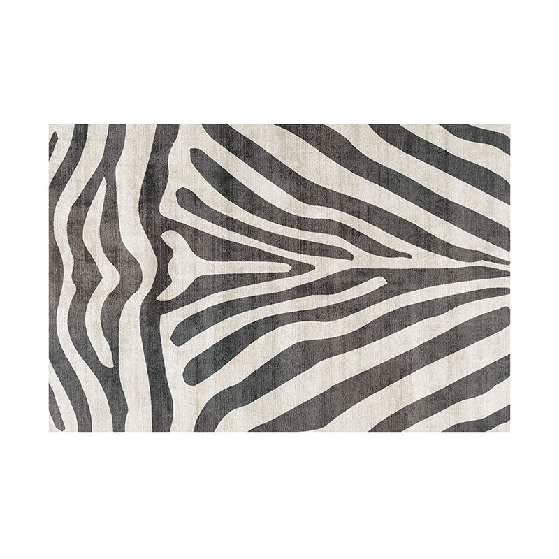 Light Gray Modern Carpet Polyester Line Carpet Washable Carpet for Living Room