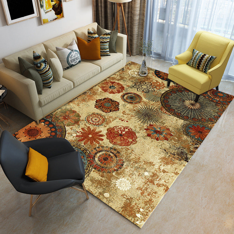 Blue Modern Rug Polyester Check Area Rug Washable Rug for Living Room