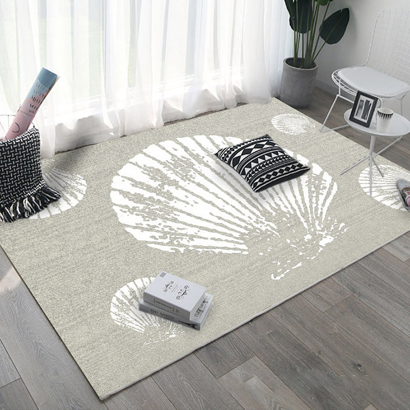Gray Modern Rug Polyester Irregular Line Rug Washable Rug for Home Decor
