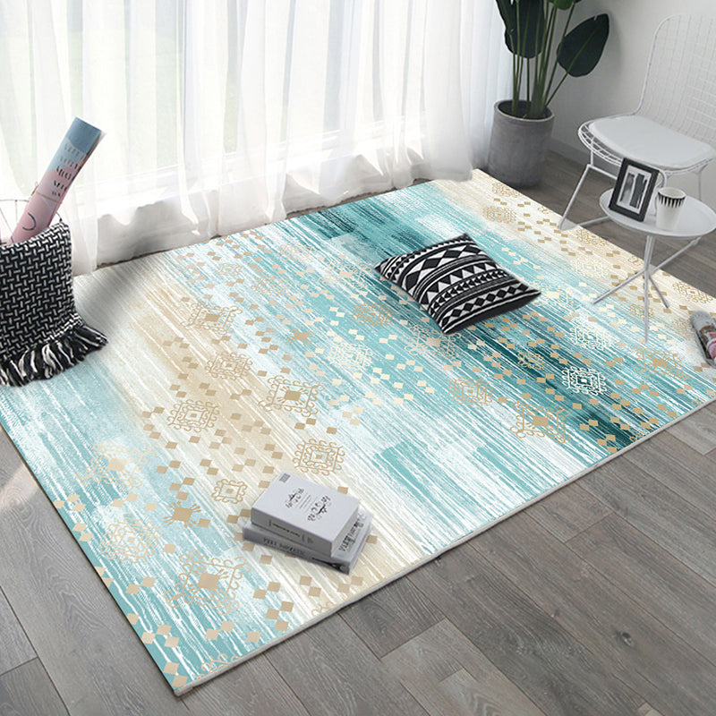 Gray Modern Rug Polyester Irregular Line Rug Washable Rug for Home Decor