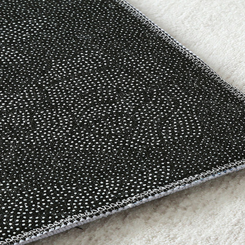 Black Modern Rug Polyester Graphic Rug Non-Slip Backing Rug for Living Room