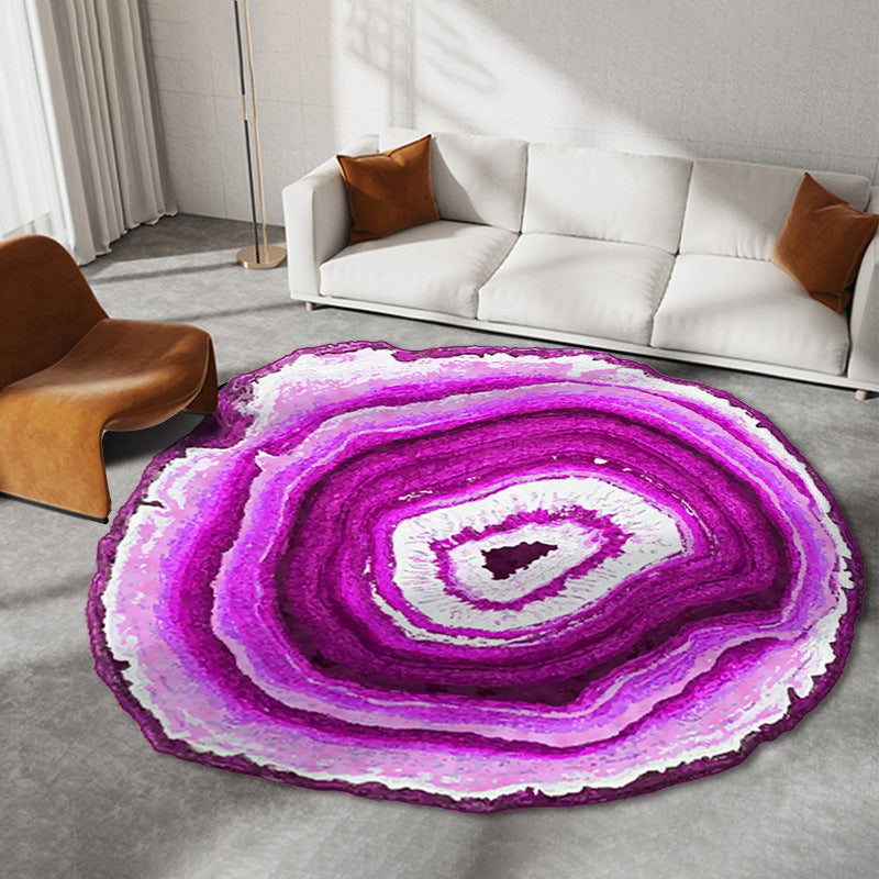 Brown Casual Carpet Polyester Graphic Rug Stain Resistant Rug for Drawing Room