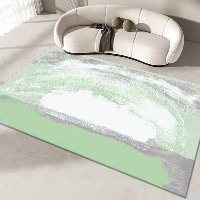 Light Pink Abstract Print Rug Polyester Modern Rug Non-Slip Backing Rug for Living Room