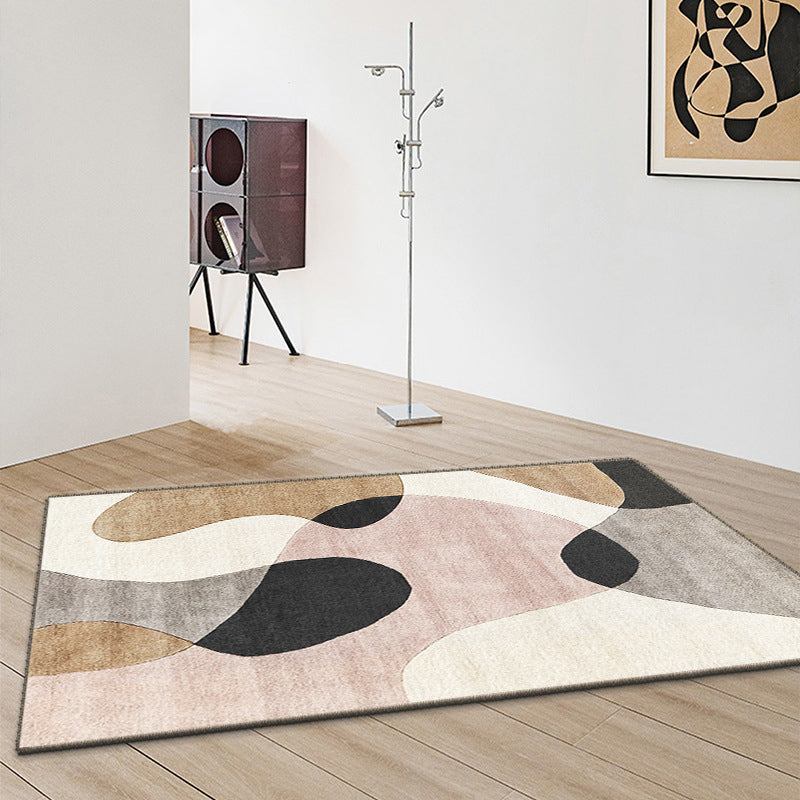 Green Contemporary Rug Polyester Color Lump Rug Non-Slip Backing Rug for Living Room