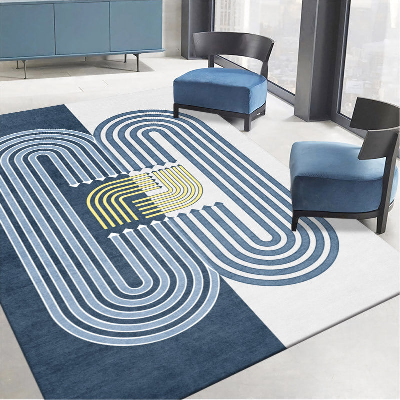 Orange Nordic Rug Polyester Color Piece Rug Non-Slip Backing Rug for Drawing Room