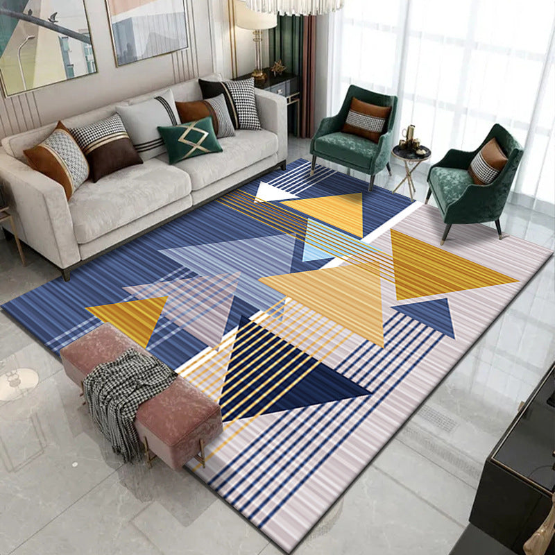 Gorgeous Modern Rug Gold Feather Rug Non-Slip Backing Rug for Home Decor