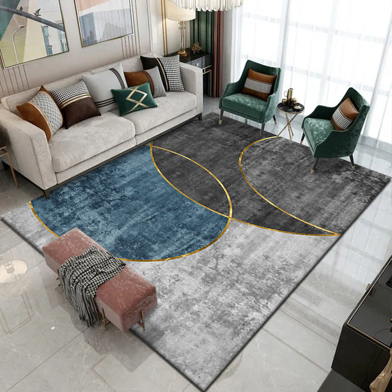 Gorgeous Modern Rug Gold Feather Rug Non-Slip Backing Rug for Home Decor