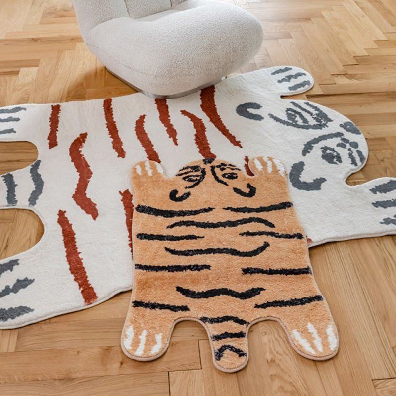 Brown Casual Carpet Polyester Tiger Carpet Stain Resistant Carpet for Drawing Room