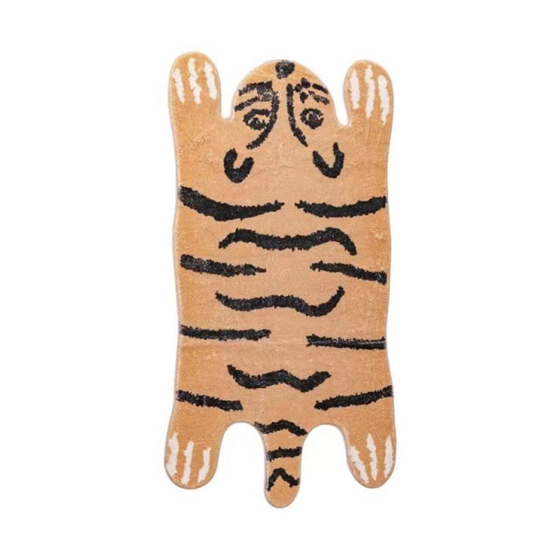 Brown Casual Carpet Polyester Tiger Carpet Stain Resistant Carpet for Drawing Room
