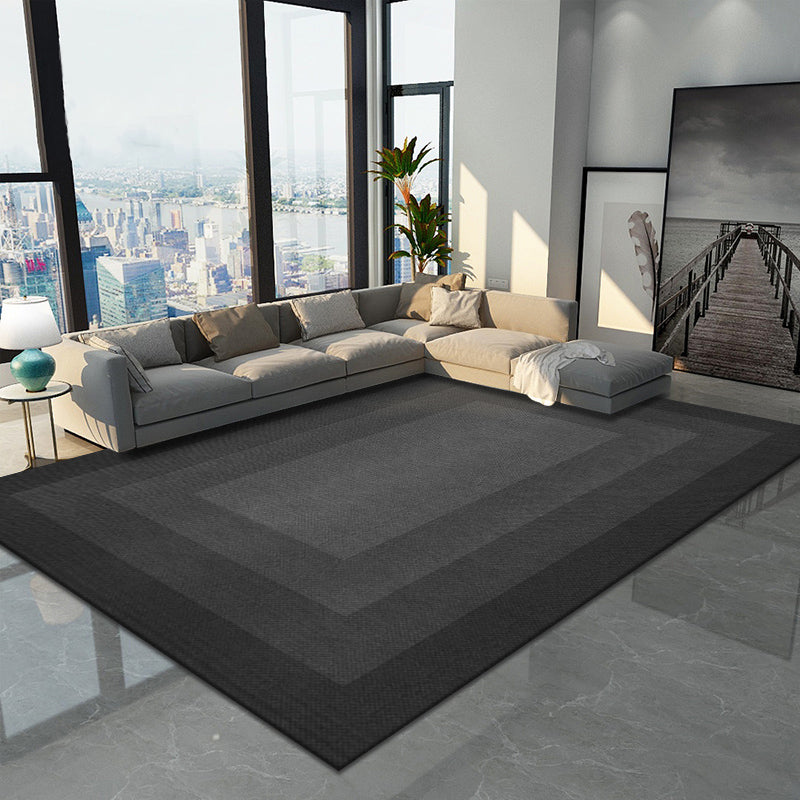 Black Modern Rug Blending Gradient Rug Non-Slip Backing Rug for Living Room