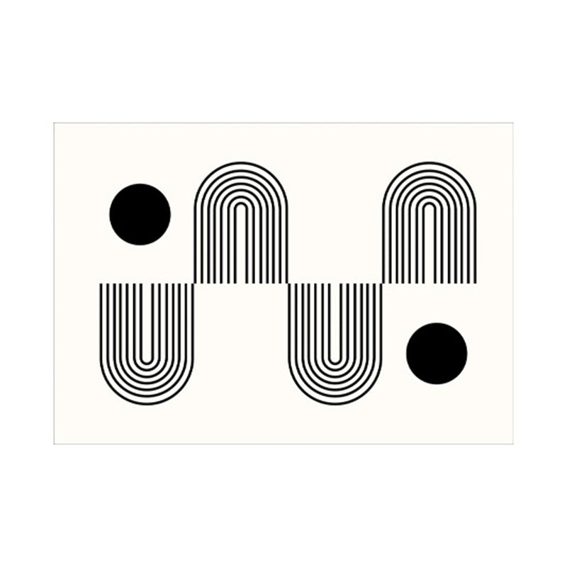 Beige Modern Rug Polyester Abstract Line Rug Washable Rug for Home Decor