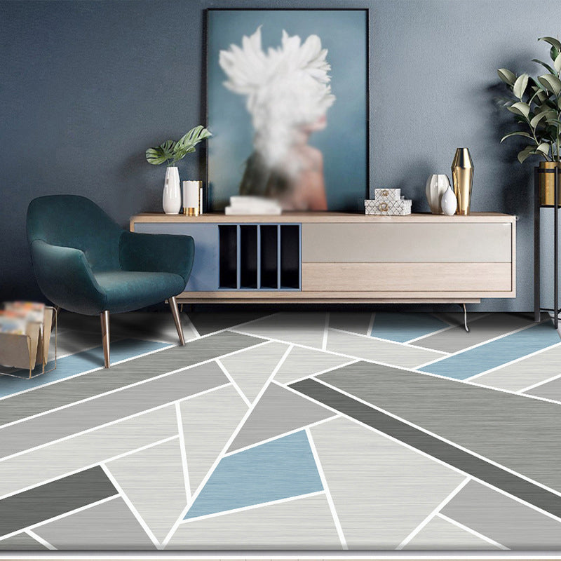 White Waves Rug Polyester Simple Rug Non-Slip Backing Rug for Drawing Room