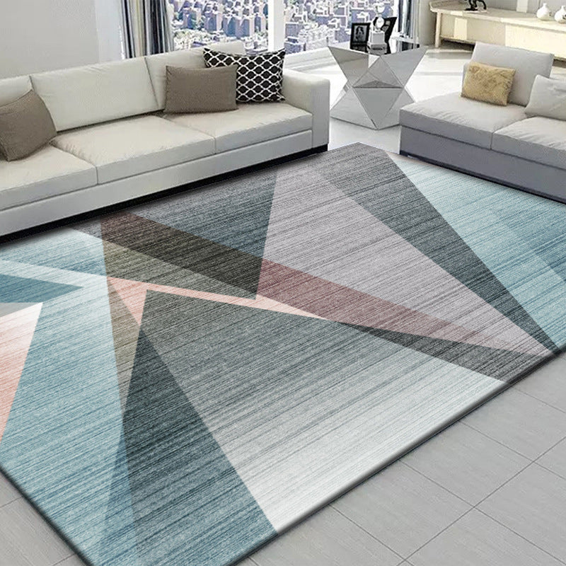 White Waves Rug Polyester Simple Rug Non-Slip Backing Rug for Drawing Room