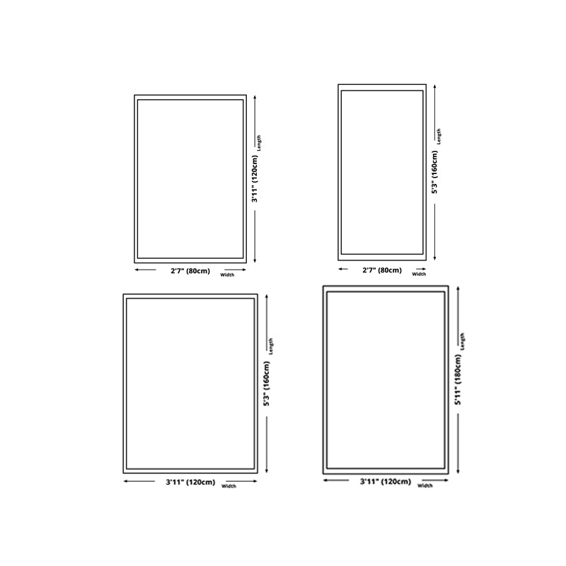 White Waves Rug Polyester Simple Rug Non-Slip Backing Rug for Drawing Room