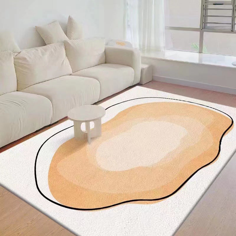 Modern Colorblock Rug Polyester Rug Friendly Washable Non-Slip Area Rug for Living Room