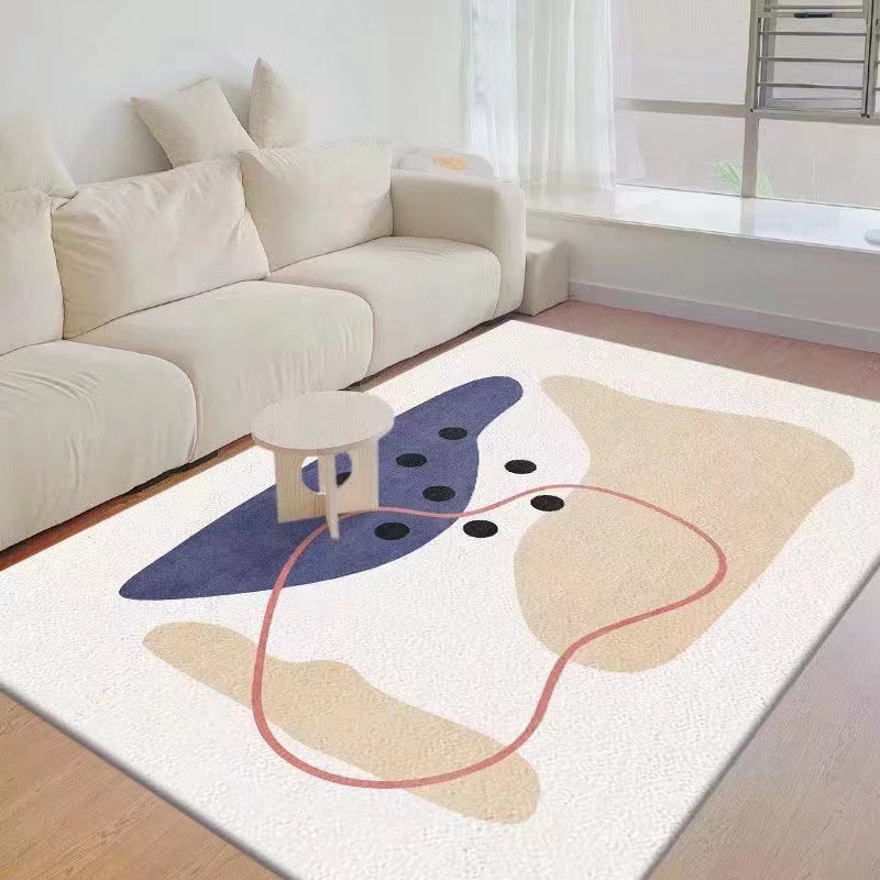 Modern Colorblock Rug Polyester Rug Friendly Washable Non-Slip Area Rug for Living Room