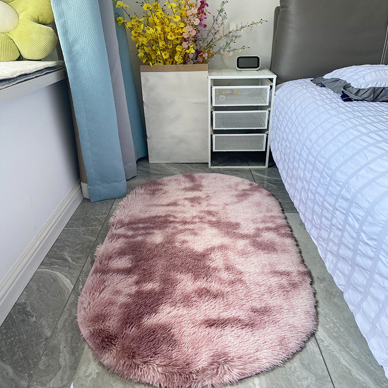 Gray Gradient Ramp Rug Polyester Casual Rug Washable Rug for Living Room