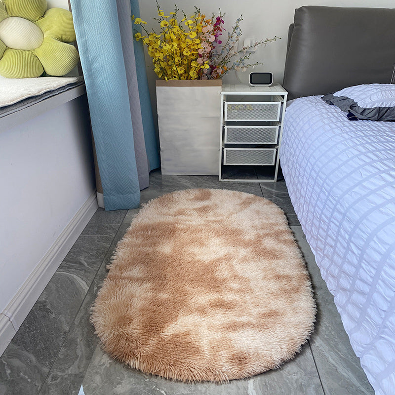 Gray Gradient Ramp Rug Polyester Casual Rug Washable Rug for Living Room