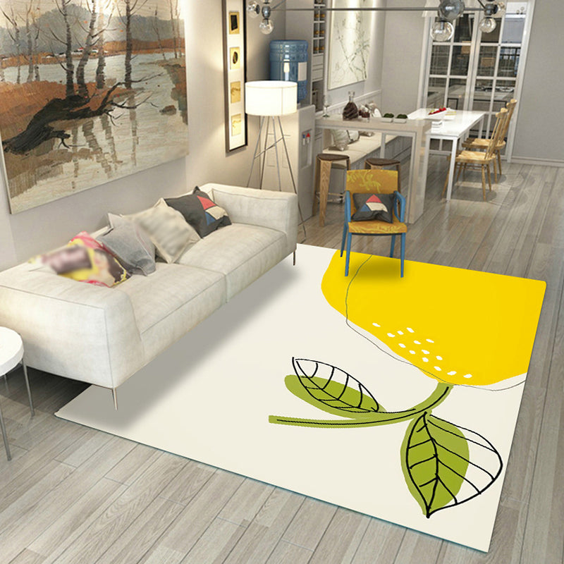 Navy Modern Indoor Rug Polyester Color Block Area Rug Washable Rug for Living Room