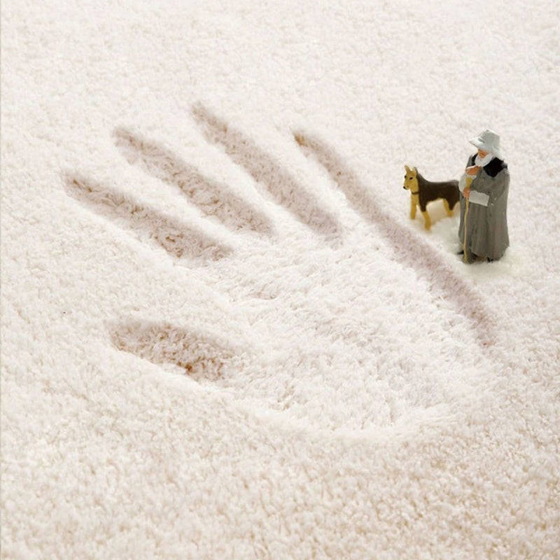 Simple Block Rug Nordic Area Carpet Non-Slip Backing Carpet for Living Room