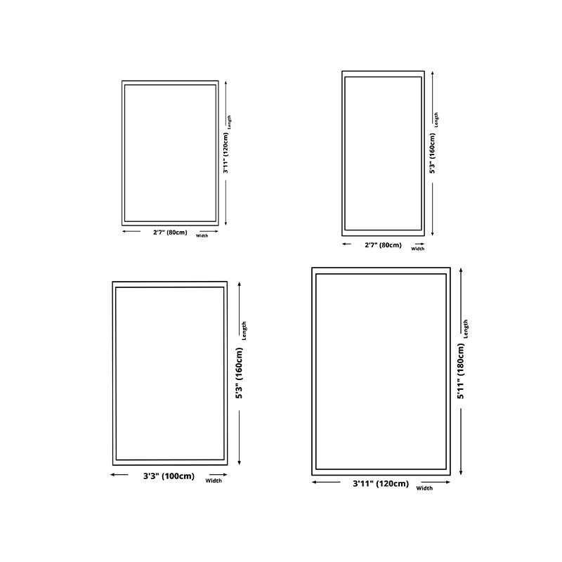 Simple Block Rug Nordic Area Carpet Non-Slip Backing Carpet for Living Room