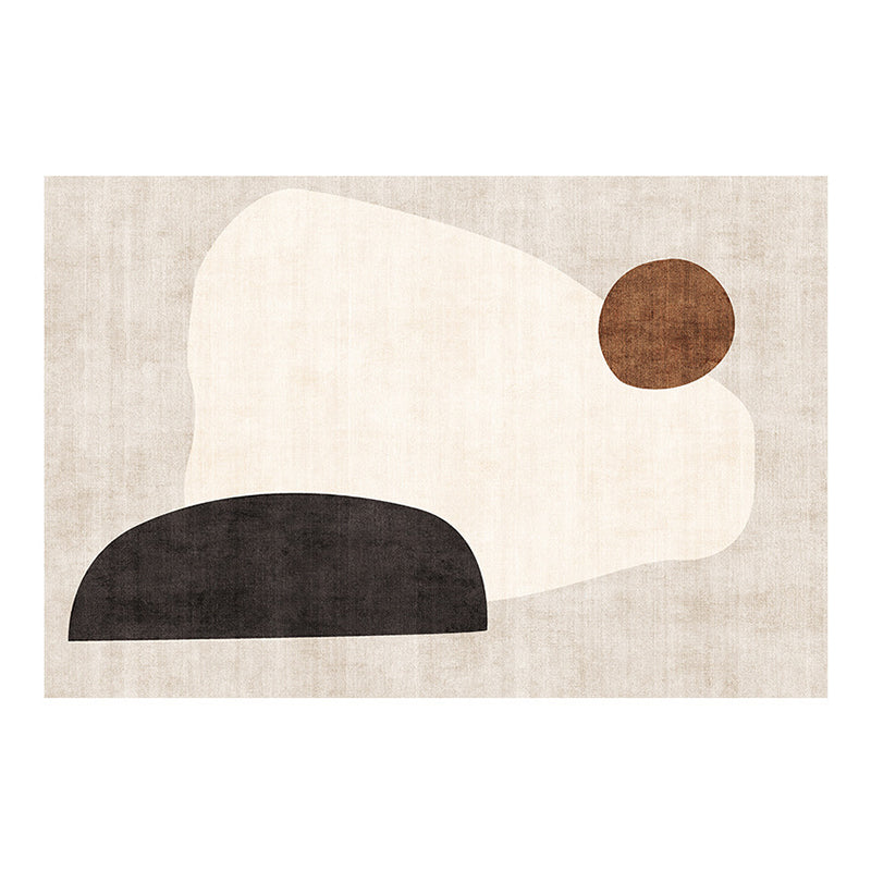 Brown Color Piece Rug Polyester Nordic Rug Stain Resistant Rug for Home Decor