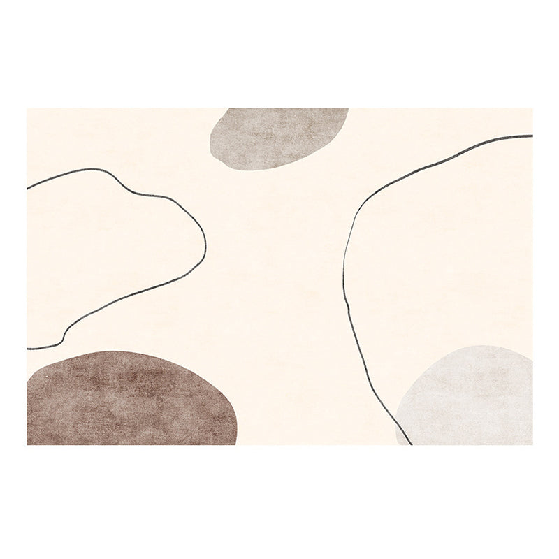 Brown Color Piece Rug Polyester Nordic Rug Stain Resistant Rug for Home Decor