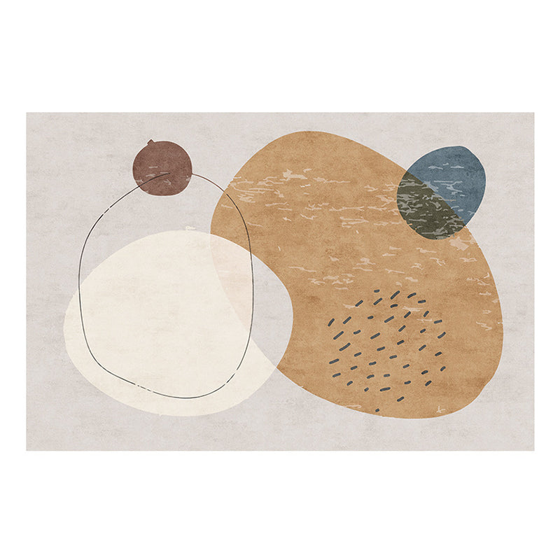 Brown Color Piece Rug Polyester Nordic Rug Stain Resistant Rug for Home Decor