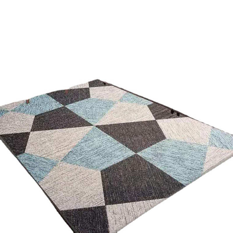 White Modern Rug Polyester Pattern Rug Stain Resistant Rug for Home Decor