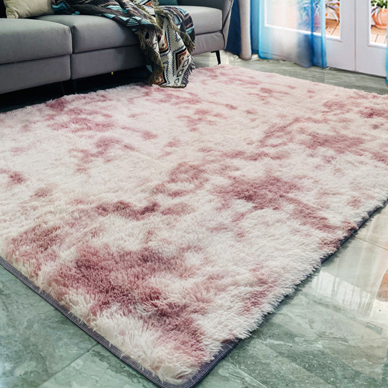 Light Pink Gradual Change Rug Polyester Simple Rug Washable Rug for Drawing Room