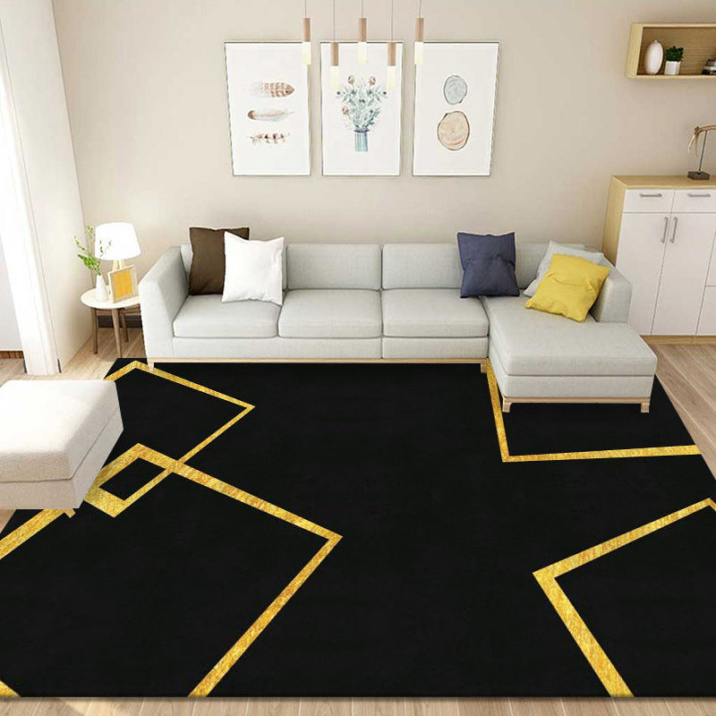 Geometry Pattern Rug Modern Carpet Polyester Anti-Slip Backing Rug for Living Room