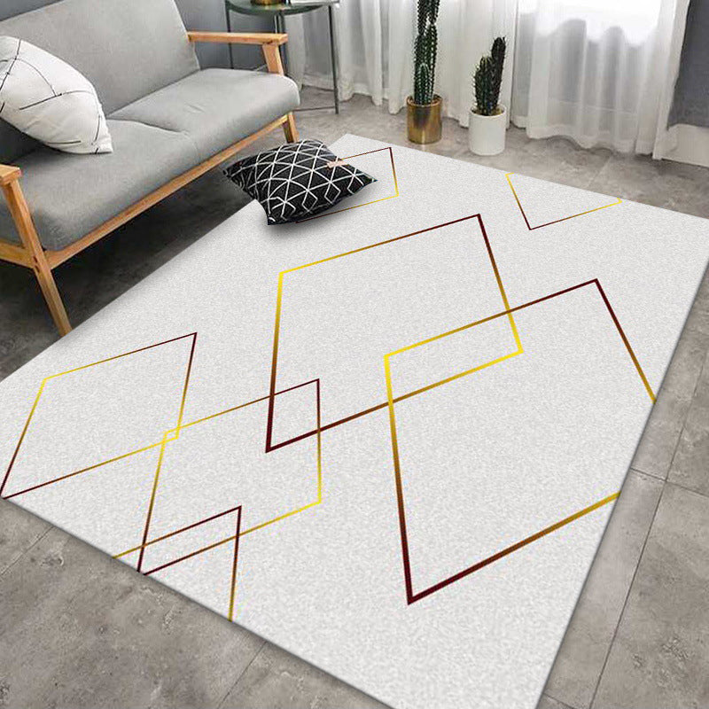 Geometry Pattern Rug Modern Carpet Polyester Anti-Slip Backing Rug for Living Room