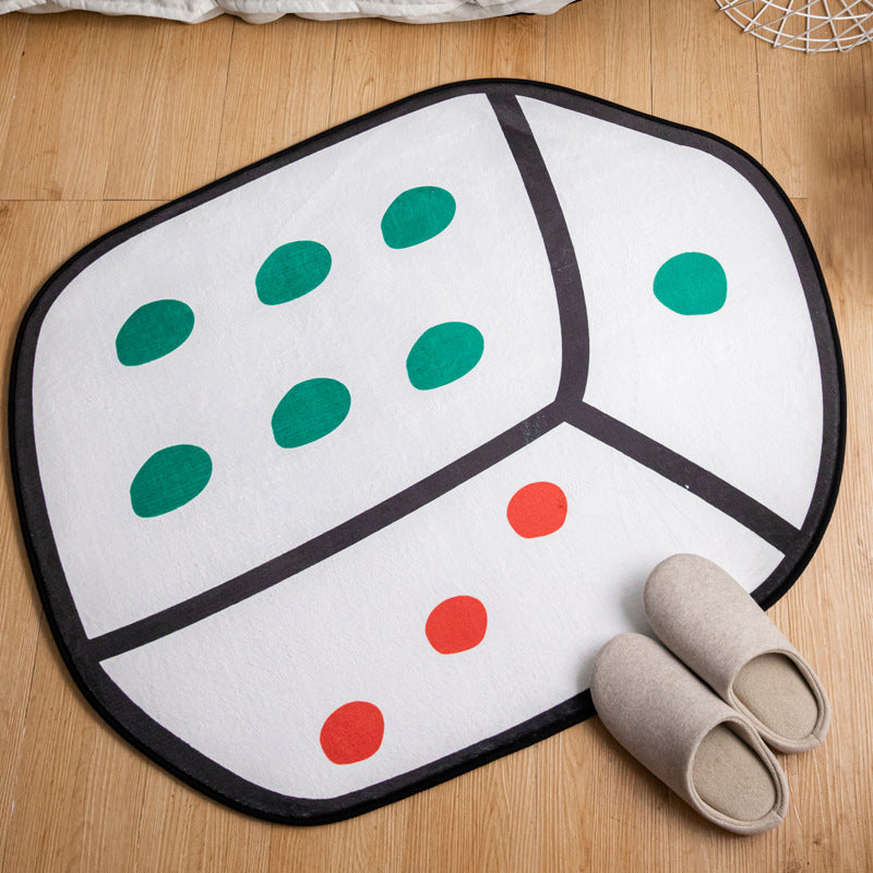 Green Modern Rug Polyester Graphic Rug Non-Slip Backing Rug for Living Room