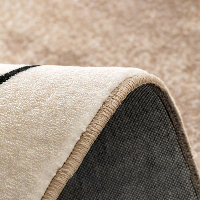 Modern Contrast Panel Rug Washable Polyester Carpet with Non-Slip Backing Indoor Rug