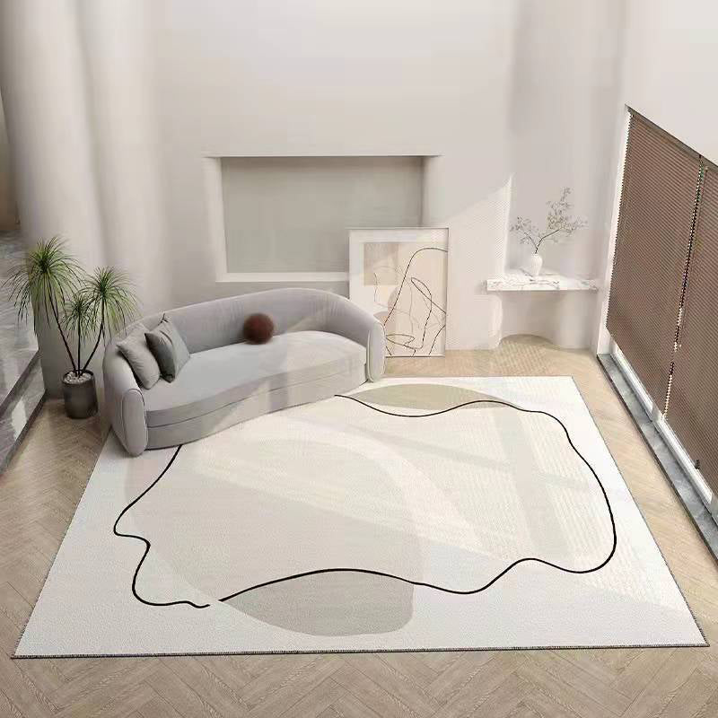 Simple Modern Rug Beige Color Piece Rug Washable Rug for Home Decor