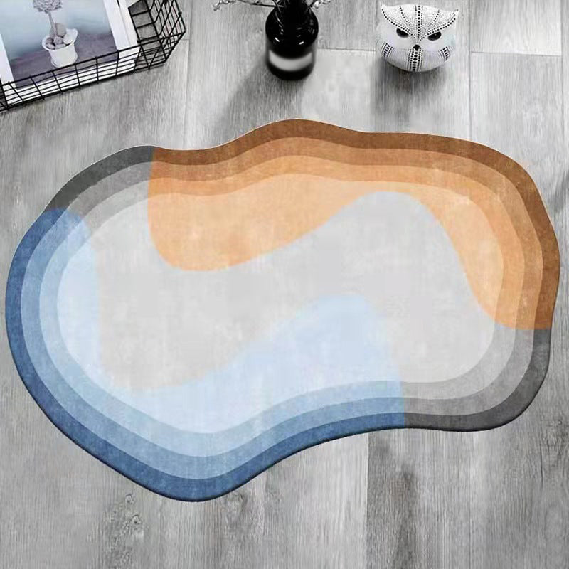 Light Green Gradient Ramp Rug Polyester Casual Rug Washable Rug for Home Decor
