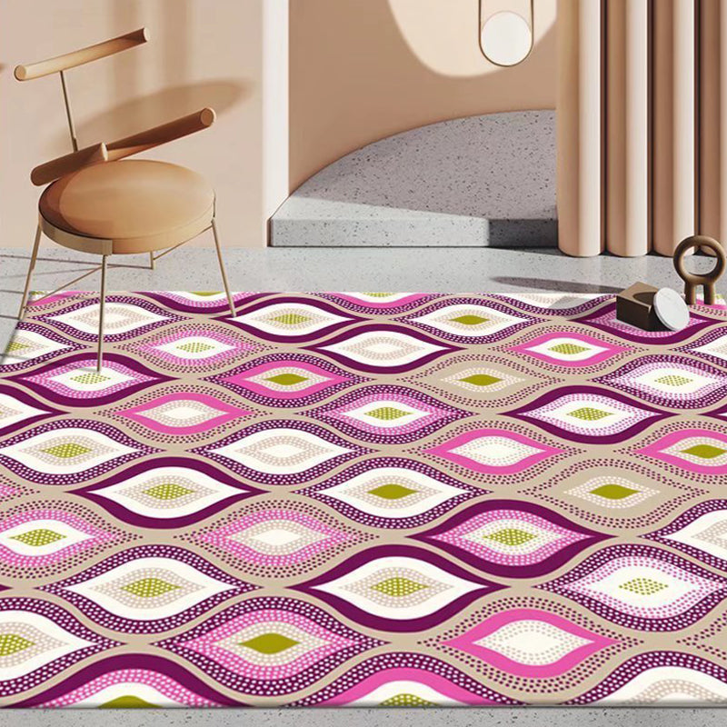 Dark Gray Modern Rug Polyester Graphic Indoor Rug Stain Resistant Rug for Living Room