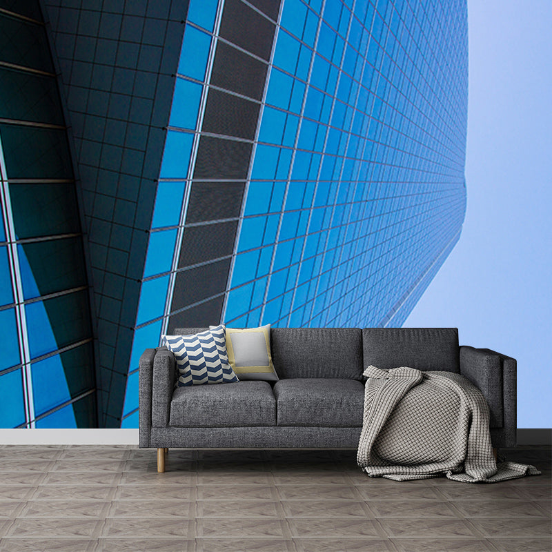 Modern Architecture Mural Wallpaper Washable Wall Covering for Living Room