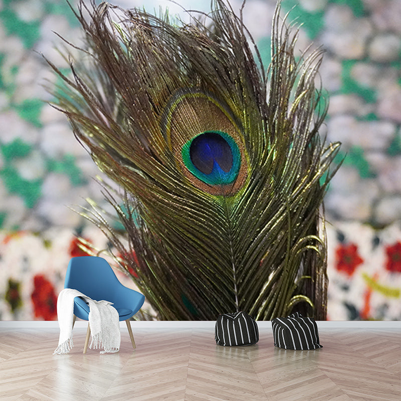 Feather Photo Mural Wallpaper Water Resistant, Personalized Size Available