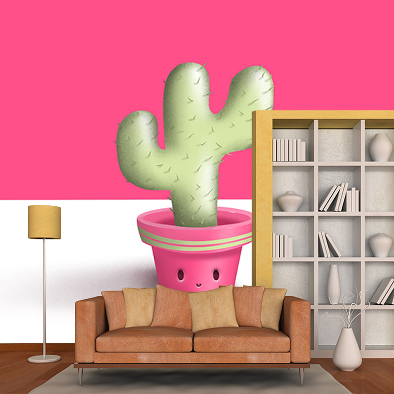 Cactus Illustration Mural for Home Decoration Moisture Resistant, Made to Measure