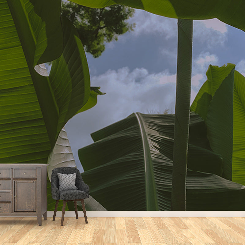 Tropical Plants Mural Wallpaper for Reading Room Modern Wall Covering for Home