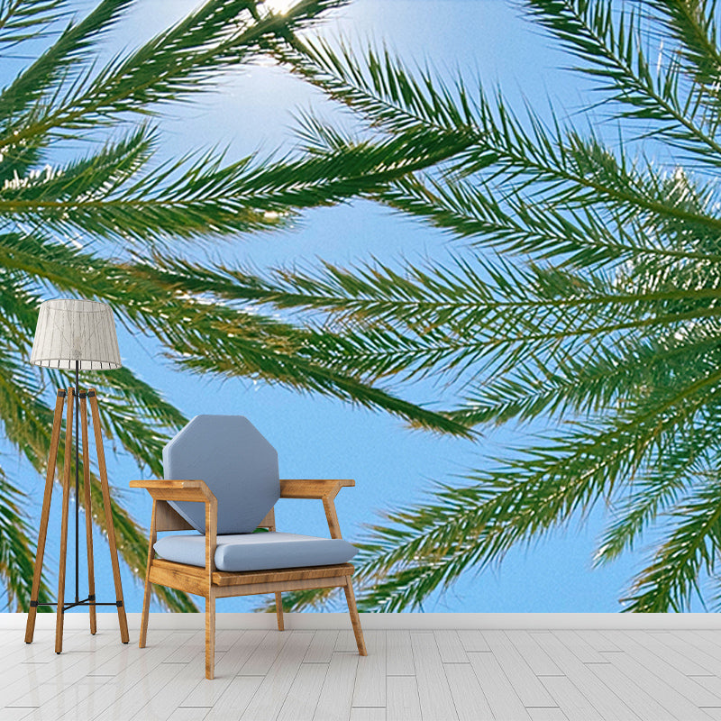 Tropical Plants Mural Wallpaper for Reading Room Modern Wall Covering for Home